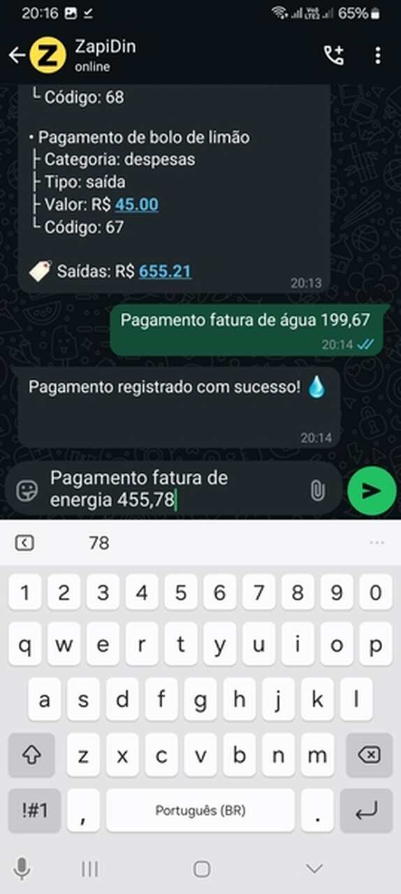 Download de extrato (Excel)