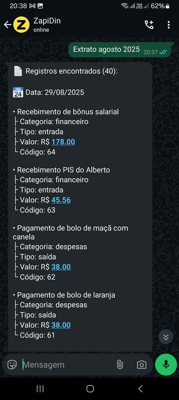 Extrato por mês